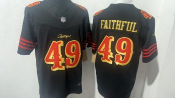 San Francisco 49ers #49 Faithful Black Faithful Stitched Jersey