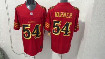 San Francisco 49ers #54 Fred Warner Red Faithful Stitched Jersey