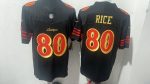 San Francisco 49ers #80 Jerry Rice Black Faithful Stitched Jersey