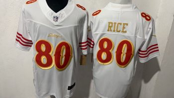 San Francisco 49ers #80 Jerry Rice White Faithful Stitched Jersey
