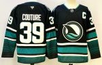 San Jose Sharks #39 Couture Black stitched hockey jersey
