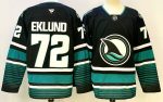 San Jose Sharks #72 Eklund Black stitched hockey jersey