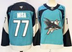 San Jose Sharks #77 Misa Teal & Gray stitched hockey jersey