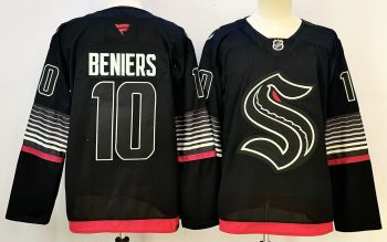 Seattle Kraken #10 Beniers Black stitched hockey jersey