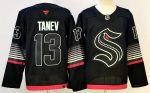 Seattle Kraken #13 Tanev Black stitched hockey jersey