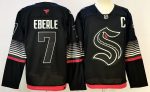 Seattle Kraken #7 Eberle Black stitched hockey jersey