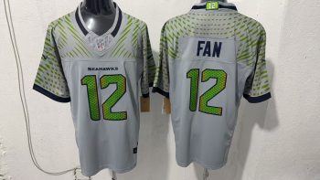 Seattle Seahawks #12 Fan Wolf Grey City Edition Stitched Jersey
