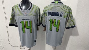 Seattle Seahawks #14 Sam Darnold Wolf Grey City Edition Stitched Jersey