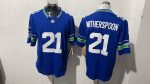 Seattle Seahawks #21 Devon Witherspoon Royal Blue Throwback Stitched Jersey