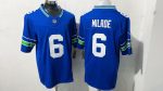 Seattle Seahawks #6 Michael Milroe Royal Blue Throwback Stitched Jersey