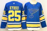 St. Louis Blues #25 Kyrou Blue stitched hockey jersey
