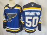 St. Louis Blues #50 Binnington Blue & Navy stitched hockey jersey