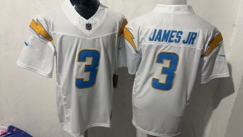 Stitched Los Angeles Chargers Derwin James Jr. 3 White Jersey