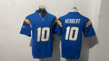 Stitched Los Angeles Chargers Justin Herbert 10 Blue Jersey