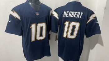 Stitched Los Angeles Chargers Justin Herbert 10 Navy Jersey