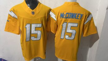 Stitched Los Angeles Chargers McConkey 15 Yellow Jersey