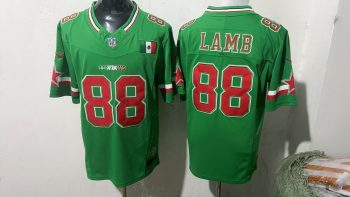Stitched NFL Cowboys CeeDee Lamb #88 Green Jersey Mexico Special Edition