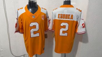 Tampa Bay Buccaneers #2 Egbuka Orange Throwback Stitched Jersey