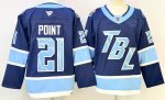 Tampa Bay Lightning #21 Point Navy stitched hockey jersey
