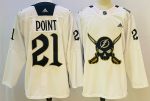 Tampa Bay Lightning #21 Point White stitched hockey jersey