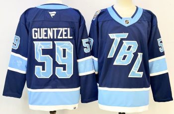 Tampa Bay Lightning #59 Guentzel Navy stitched hockey jersey