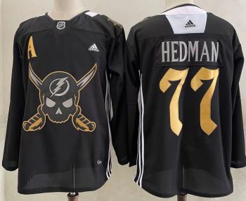 Tampa Bay Lightning #77 Hedman Black stitched hockey jersey