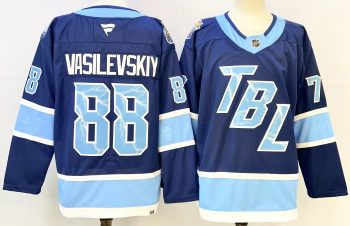 Tampa Bay Lightning #88 Vasilevskiy Navy stitched hockey jersey