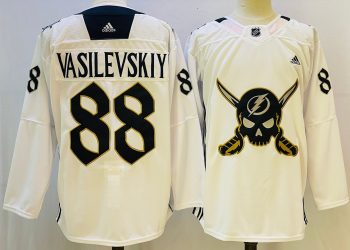 Tampa Bay Lightning #88 Vasilevskiy White stitched hockey jersey