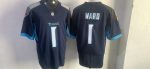 Tennessee Titans #1 Ward Navy Blue Stitched Jersey
