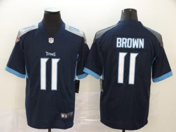 Tennessee Titans #11 Brown Light Blue Stitched Jersey