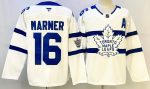 Toronto Maple Leafs #16 Marner White stitched hockey jerse