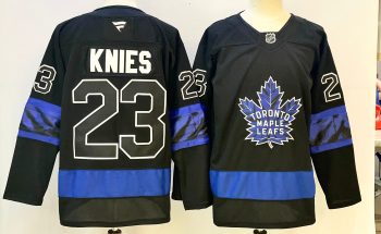 Toronto Maple Leafs #23 Knies Black stitched hockey jersey