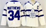 Toronto Maple Leafs #34 Matthews White stitched hockey jersey
