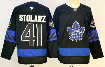 Toronto Maple Leafs #41 Stolarz Black stitched hockey jersey