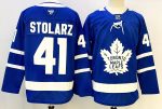 Toronto Maple Leafs #41 Stolarz Blue stitched hockey jersey