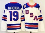USA #19 Tkachuk White stitched hockey jersey