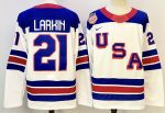 USA #21 Larkin White stitched hockey jersey