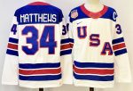 USA #34 Matthews White stitched hockey jersey (2)