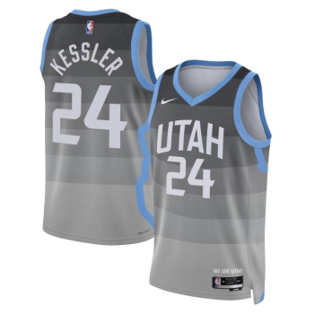 Utah Jazz #24 Walker Kessler Gray 2025-26 City Edition Swingman