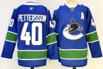 Vancouver Canucks #40 Pettersson Blue stitched hockey jersey