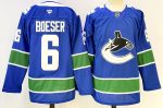 Vancouver Canucks #6 Boeser Blue stitched hockey jersey