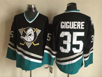 Vintage Anaheim Ducks #35 GIGUERE Stitched Black Hockey Jersey (2)