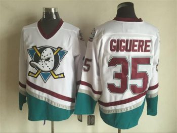Vintage Anaheim Ducks #35 GIGUERE Stitched White Hockey Jersey