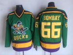Vintage Anaheim Ducks #66 BOMBAY Stitched Green Hockey Jersey