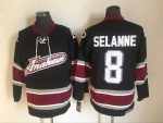 Vintage Anaheim Ducks #8 SELANNE Stitched Black Hockey Jersey