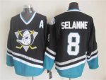 Vintage Anaheim Ducks #8 SELANNE Stitched Black Hockey Jersey (2)
