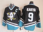 Vintage Anaheim Ducks #9 KARIYA Stitched Black Hockey Jersey (2)