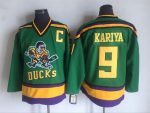 Vintage Anaheim Ducks #9 KARIYA Stitched Green Hockey Jersey