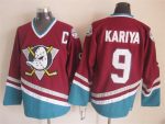 Vintage Anaheim Ducks #9 KARIYA Stitched Maroon Hockey Jersey