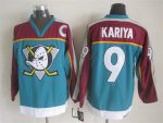 Vintage Anaheim Ducks #9 KARIYA Stitched Teal Hockey Jersey